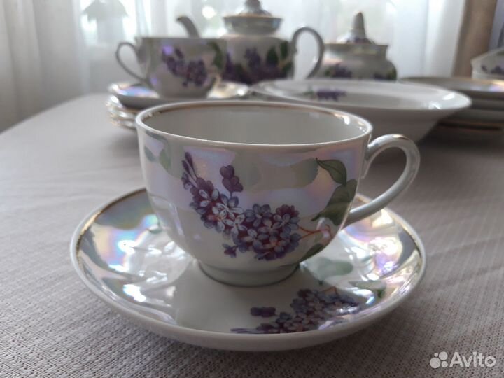 Чайный сервиз Сирень Дулево (неполный)