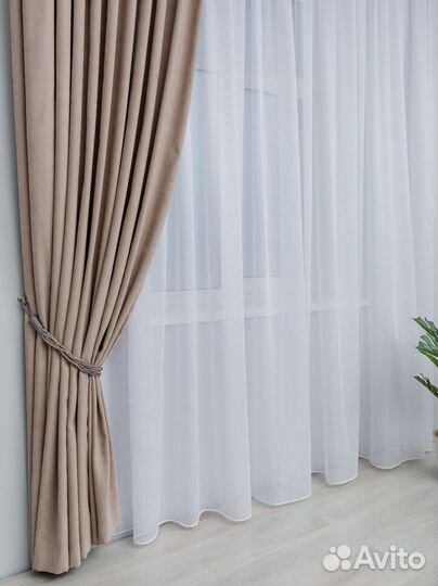 Тюль канвас на ленте белый 300*260см