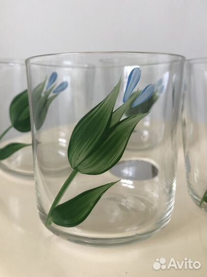 Стаканы винтажные ручная роспись