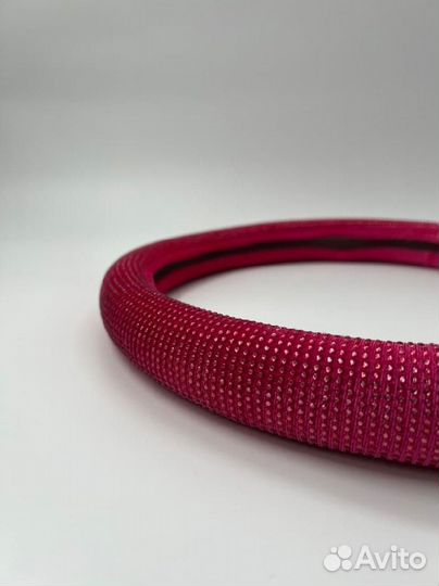 Оплетка руля со Стразами LUX Фуксия N1503