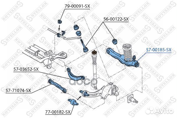 Рычаг задн.подв. L/R 57-00185-SX Stellox