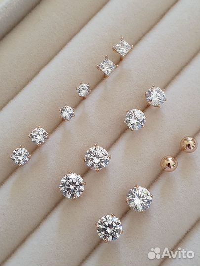 Серьги гвоздики медицинский сплав