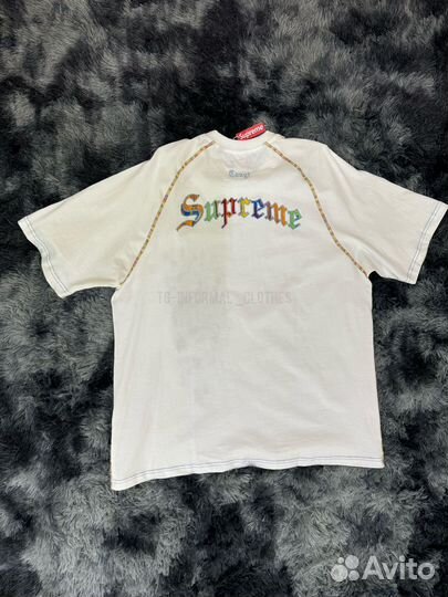 Футболка Supreme x Coogi белая оверсайз