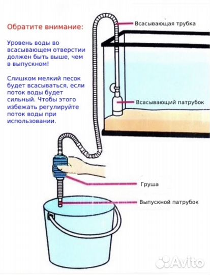 Сифон грунтоочиститель Barbus с грушей, 1,72 м