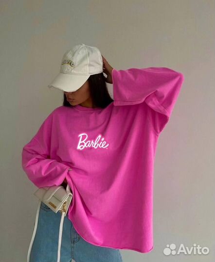 Лонгслив Barbie (барби) розовая Кофта с длинным