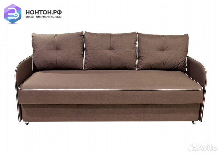 Диван еврокнижка Лозанна велюр коричневый