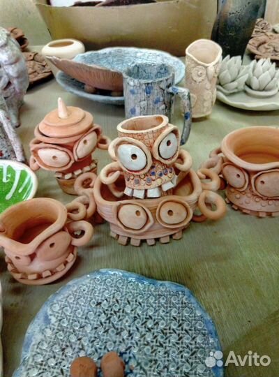 Керамические горшки под растения, ручной работы