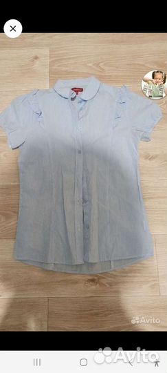 3 рубашки,2 блуз., купальник, р. 152, Цена за все