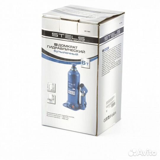 Домкрат Stels бутылочный, 6 т, 207-404 мм