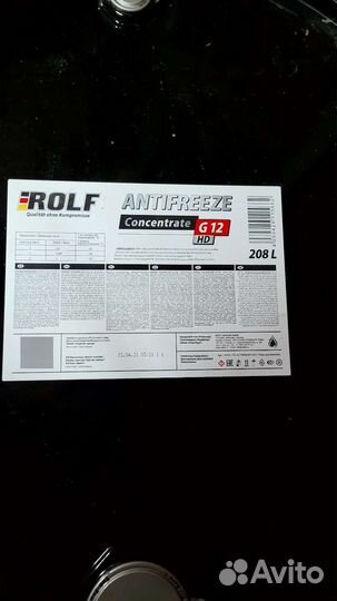Антифриз концентрат Rolf G12 красный 208л