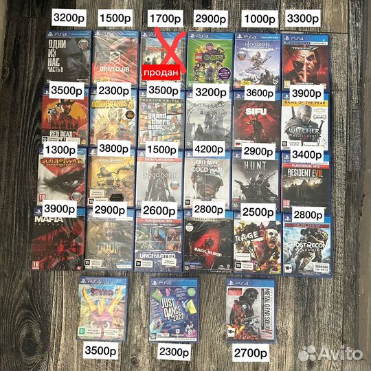 Новые диски на PS4 PlayStation 4