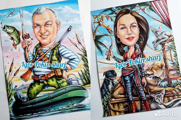 Шарж и Портрет по фото. Шаржист на праздник