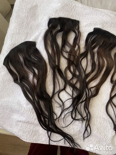 Волосы натуральные на заколках