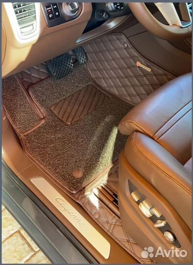 Автомобильные коврики из экокожи 3D