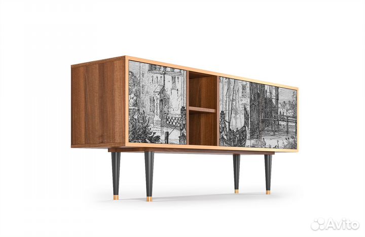 Тв-тумба T5 - Орех - Castle with Lift Bridge