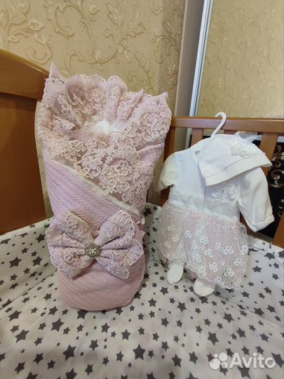 Комплект(конверт) на выписку для девочки