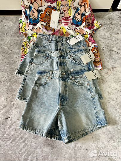 Шорты Zara Mom, 2024