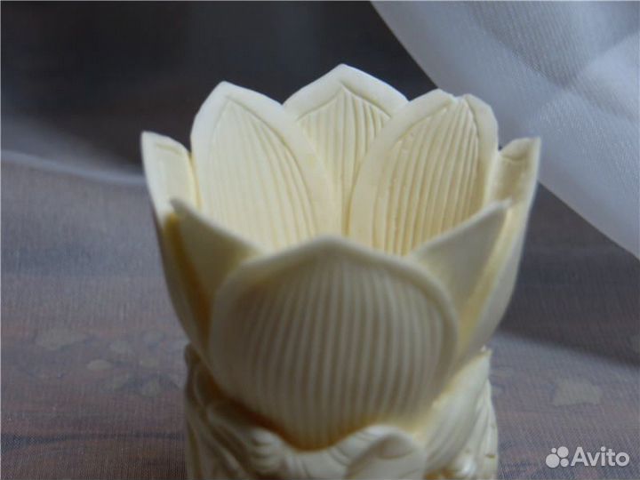 Ваза лотос И черепахи кость 6,5 Х 4,3 ручная работ