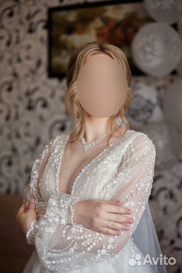 Свадебное платье с длиной фатой