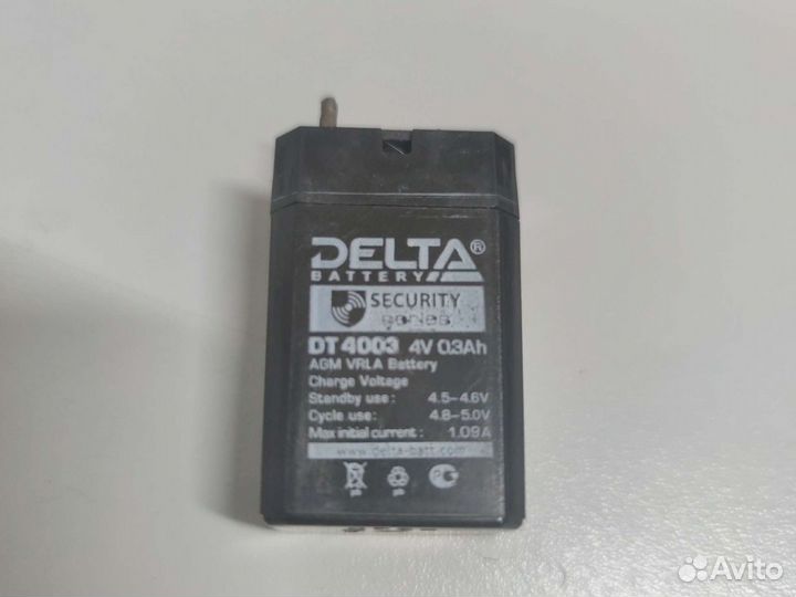 Аккумулятор тяговый Delta DT 4003 (4В 0.3 Ач)