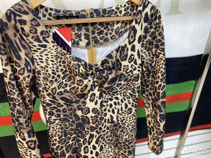 Платье женское леопардовое