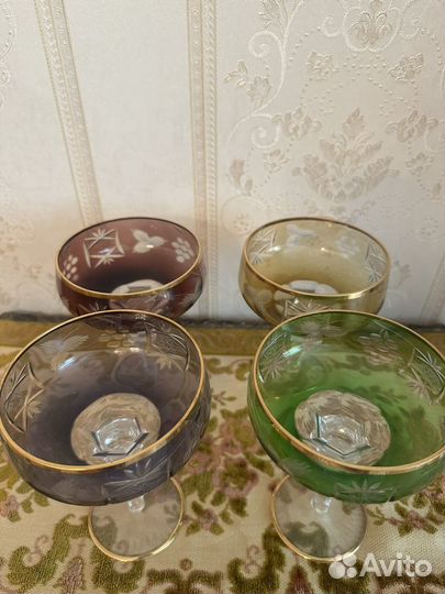 Креманки цветной хрусталь