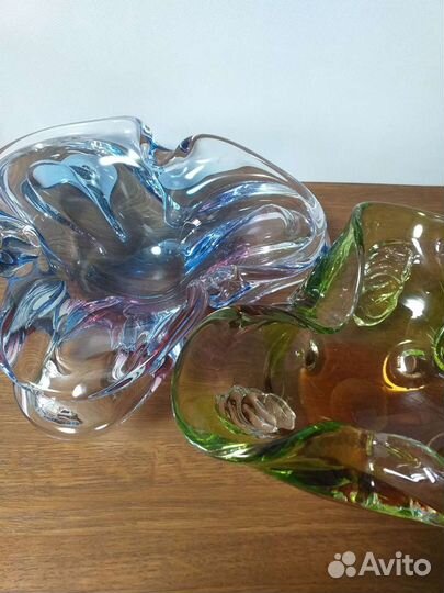 Пепельница чешское стекло конфетница