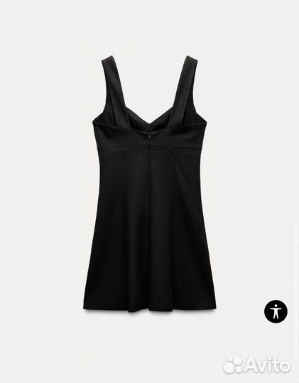 Черное льняное мини платье Zara xs-s