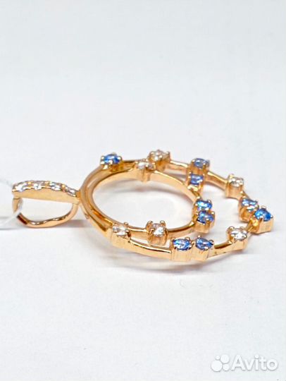 Золотая подвеска с фианитами 585 проба