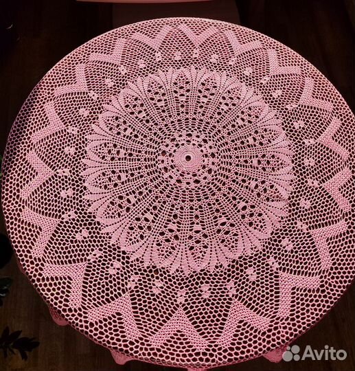 Скатерть вязанная крючком круглая