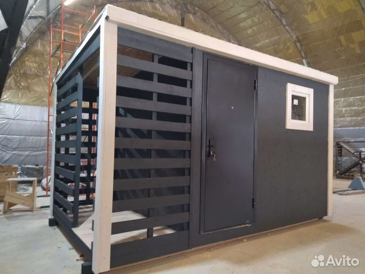 Хозблок с дровником, дровник, бытовка