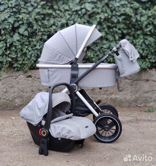 Коляска 3 в 1 Luxmom 750 Grey наличие