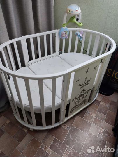 Детская кроватка трансформер круглая