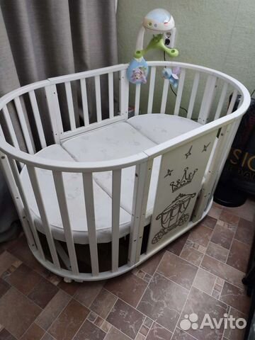 Детская кроватка трансформер круглая