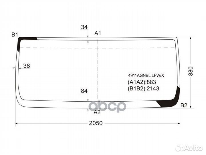 Стекло лобовое Man Tga-Series 00-07 / Tgl-Serie