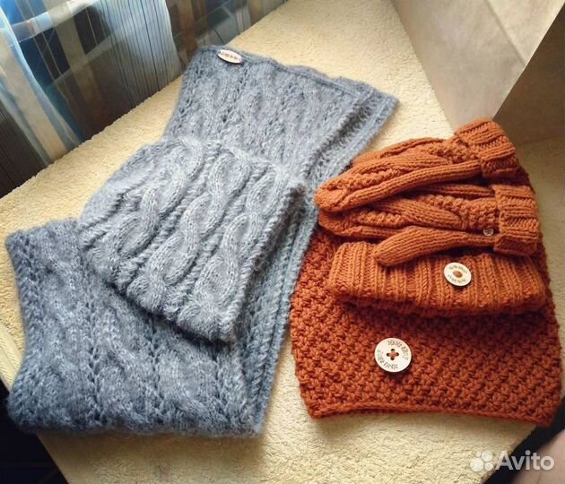 Шапка, варежки, шарф, снуд