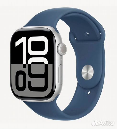 Apple watch series 10 46mm silver denim sport band