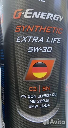 Масло моторное G-Energy Synthetic Extra Life 5w30