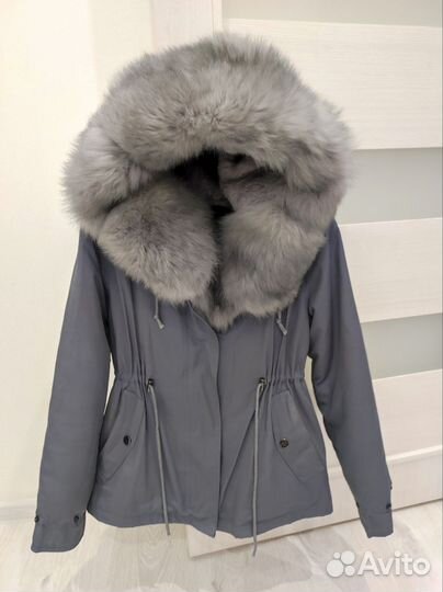 Парка куртка пуховик натуральный мех