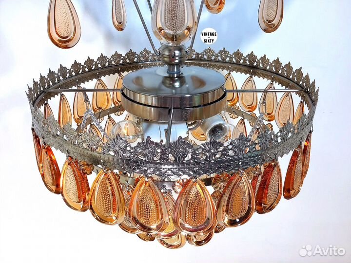 Люстра хрустальная из цветного хрусталя СССР
