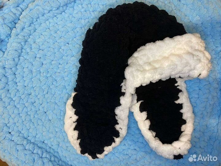 Шапка ушанка вязаная