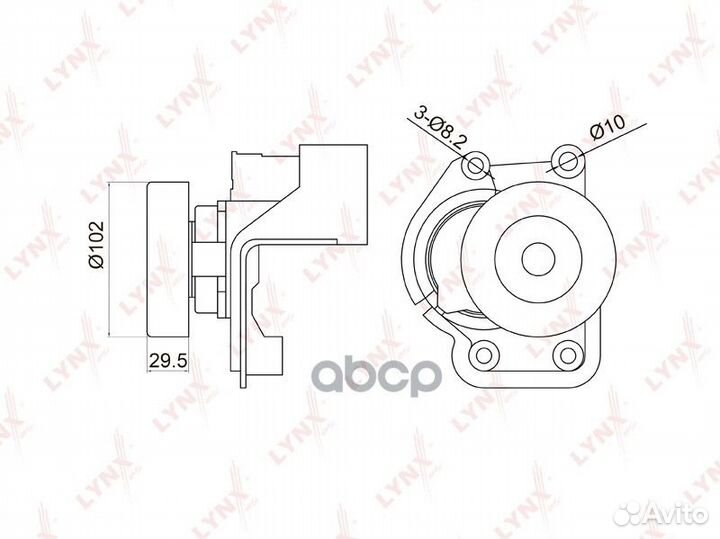 Натяжитель поликл. ремня с роликом PT-3047 lynx