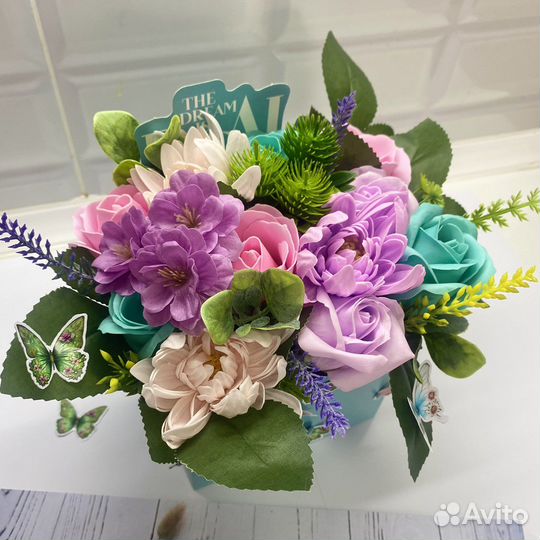 Букет из мыльных роз