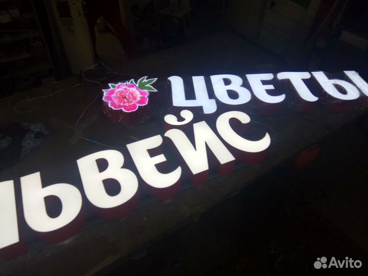 Готовая вывеска цветы