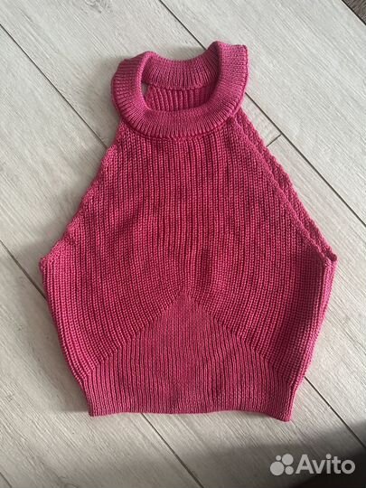 Вязаные кроп топы летние