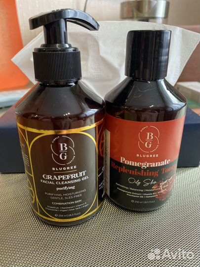Гель для умывания и тоник для лица с гранатом