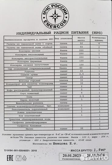 Ирп. Сухой паек