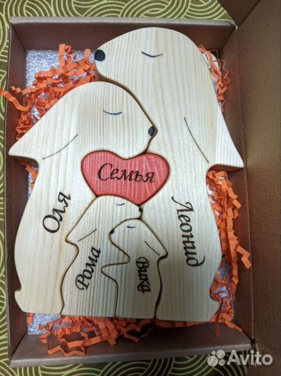 Деревянные фигурки Семья ручной работы