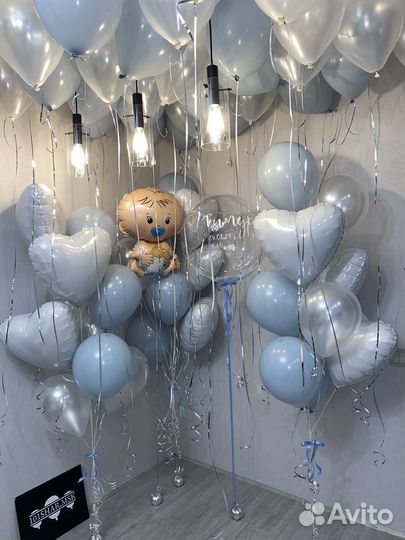 Воздушные шарики для выписки из роддома