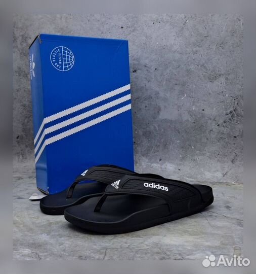 Мужские сланцы adidas черные тапки